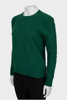Textured sweater in green