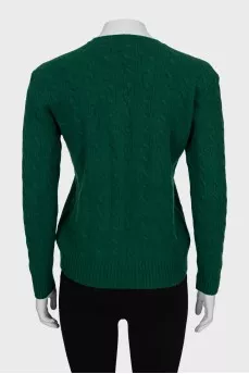 Textured sweater in green