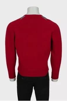 Men's Wool Sweater with Plaid Print