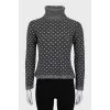 Polka Dot Turtleneck Sweater