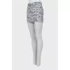 Velvet mini skirt with print