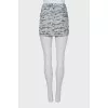 Velvet mini skirt with print