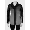 Gradient jacket with leather inserts