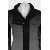 Gradient jacket with leather inserts