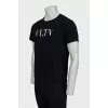 Men's Fitted T-Shirt with Text Print