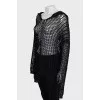 Knitted sweater with a hood