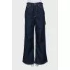 Blue jeans wide leg fit with tag