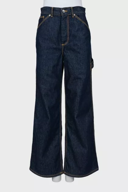 Blue jeans wide leg fit with tag