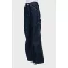 Blue jeans wide leg fit with tag