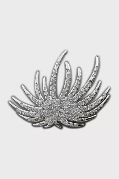 Silver brooch with crystals