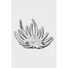 Silver brooch with crystals