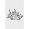 Silver brooch with crystals