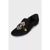 Suede shoes with decor