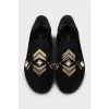 Suede shoes with decor