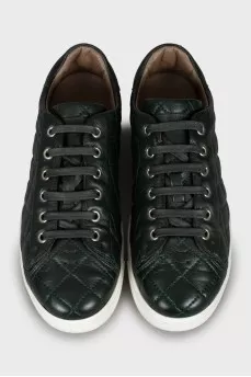 Quilted sneakers in green
