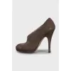 Brown suede ankle boots