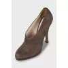 Brown suede ankle boots
