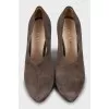 Brown suede ankle boots