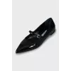 Patent leather pointed toe ballet flats