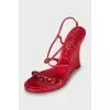 Wedge sandals decorated with stones