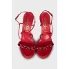 Wedge sandals decorated with stones