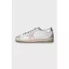 Leather and suede sneakers with tag