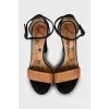 Two-tone block heel sandals