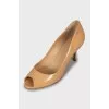 Peep toe stiletto heels