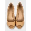 Peep toe stiletto heels