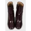 Burgundy leather ankle boots