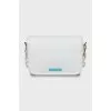 White bag with embossed leather