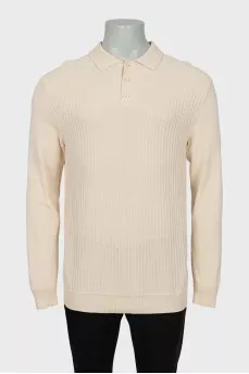 Men's Ribbed Polo Jumper
