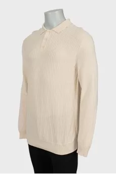 Men's Ribbed Polo Jumper