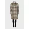 Checked wool coat with tag