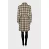 Checked wool coat with tag