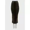 Velour skirt in animal print