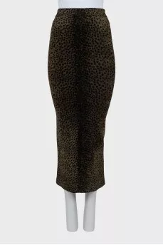 Velour skirt in animal print
