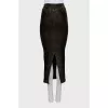 Velour skirt in animal print