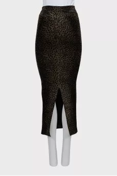 Velour skirt in animal print