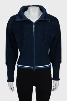 Fitted cardigan with zip
