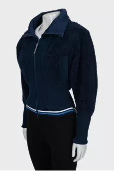 Fitted cardigan with zip