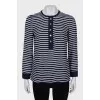 Striped silk blouse