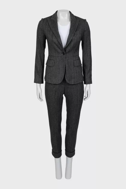 Suit with printed trousers