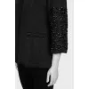 Quilted jacket decorated with rhinestones