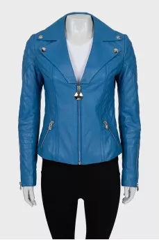 Leather jacket in blue