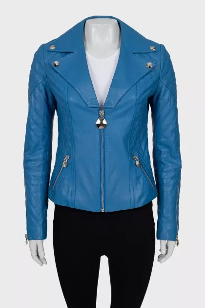 Leather jacket in blue