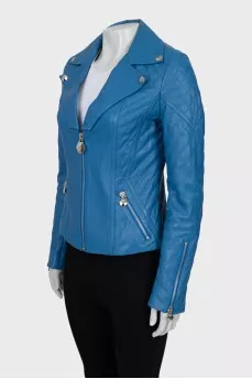 Leather jacket in blue