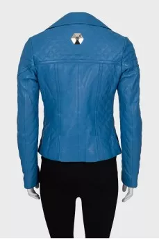 Leather jacket in blue