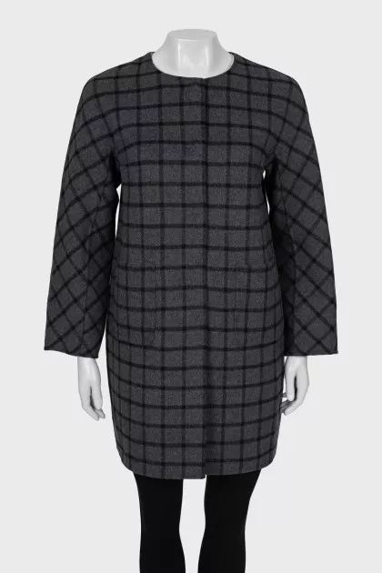 Double-sided plaid coat