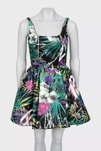 Floral print sleeveless dress